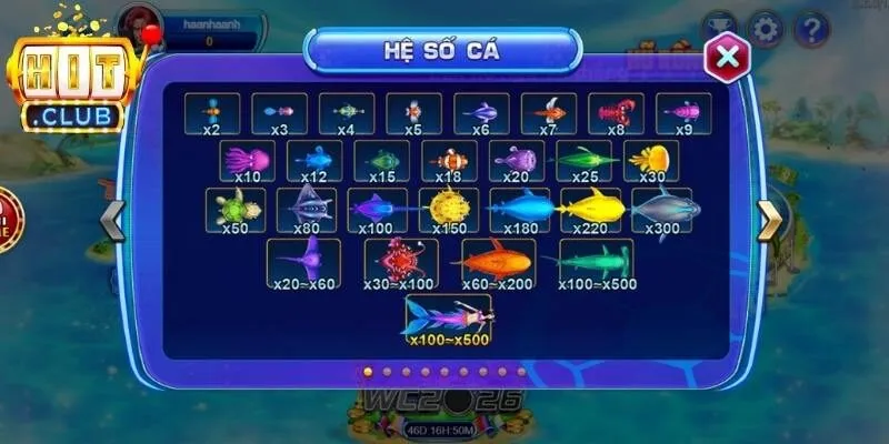 Tỷ lệ đổi thưởng siêu hấp dẫn tại bắn cá Hitclub