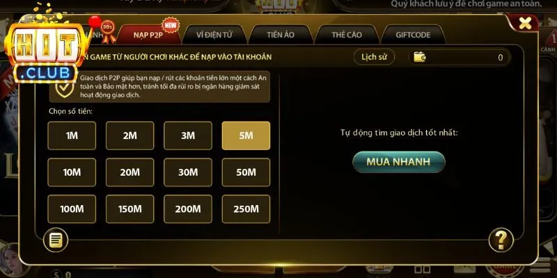 Chi tiết các bước nạp tiền Hitclub ai cũng làm được